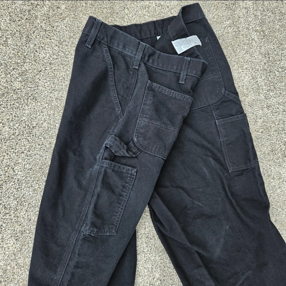 Carhartt Pants Dungaree Fit Cargo Work Pants Black B11 BLK Men's Size 38x32